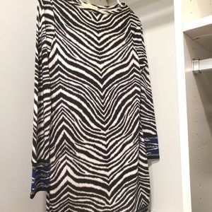 Michael Kors XS black and white zebra dress